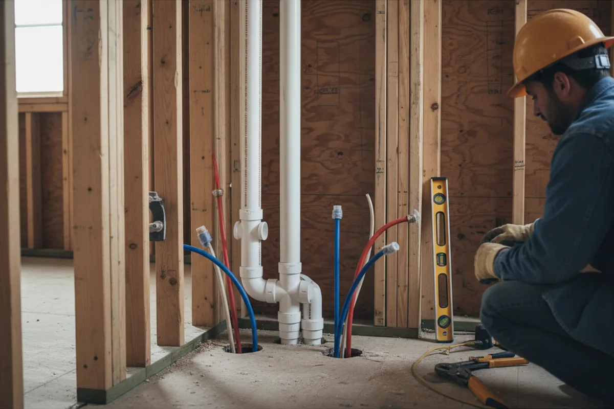 Drain and supply rough-in during Drain Cleaning in Broken Bow